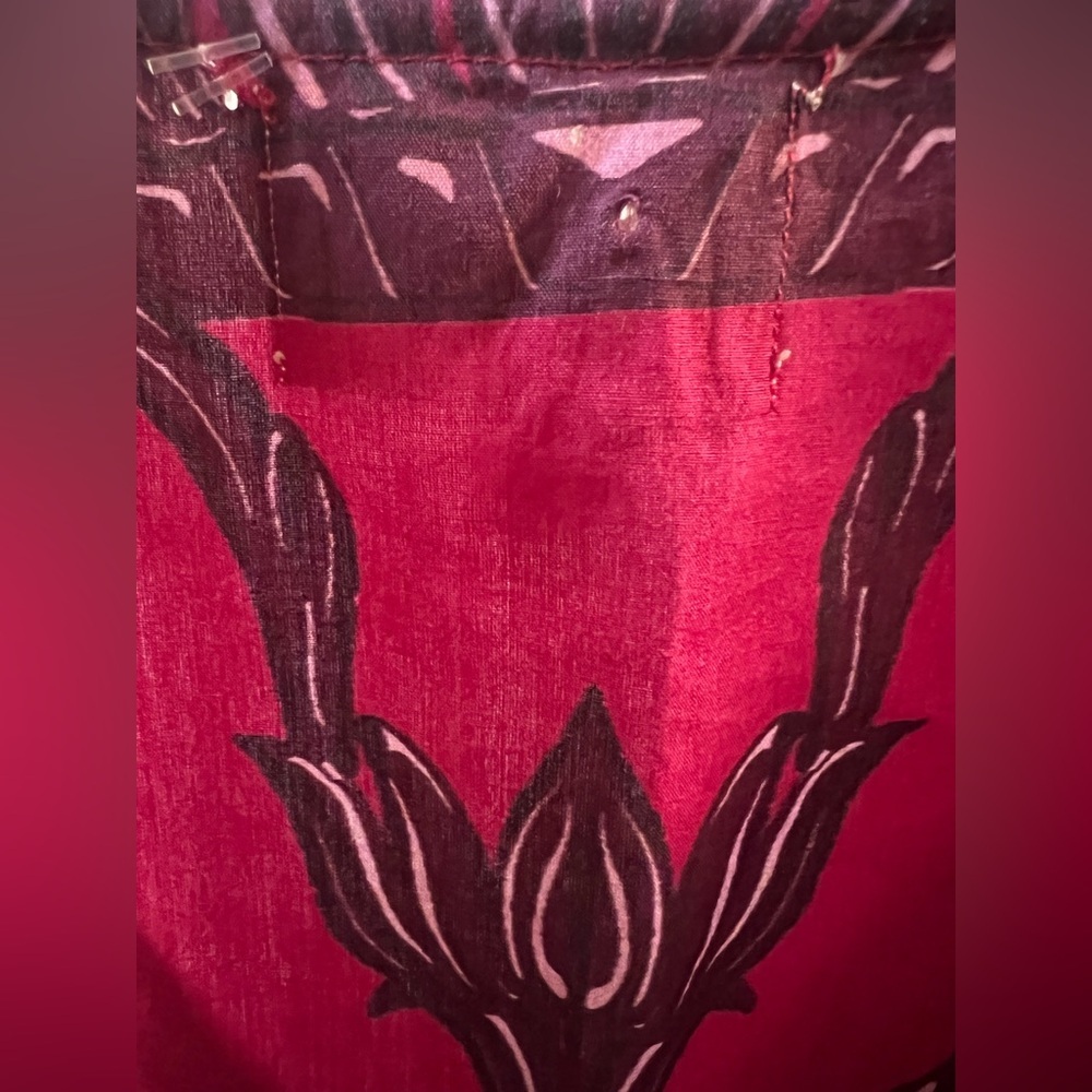 Beyond by Vera fuschia link floral waist tie small Anthropologie boho chic flaws - Picture 9 of 10